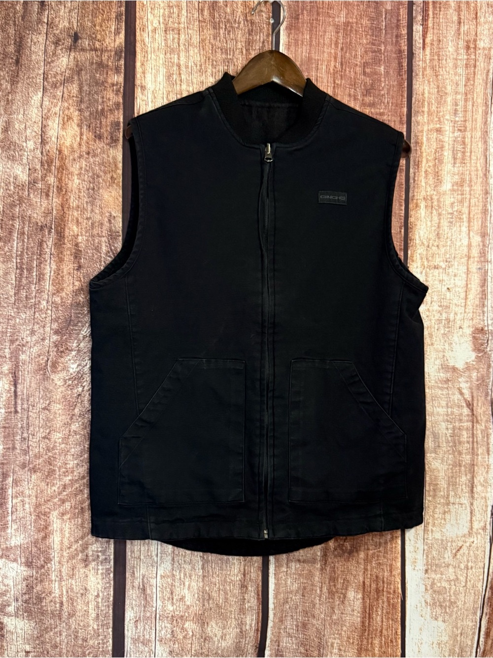 Cinch reversible canvas/wool Vest